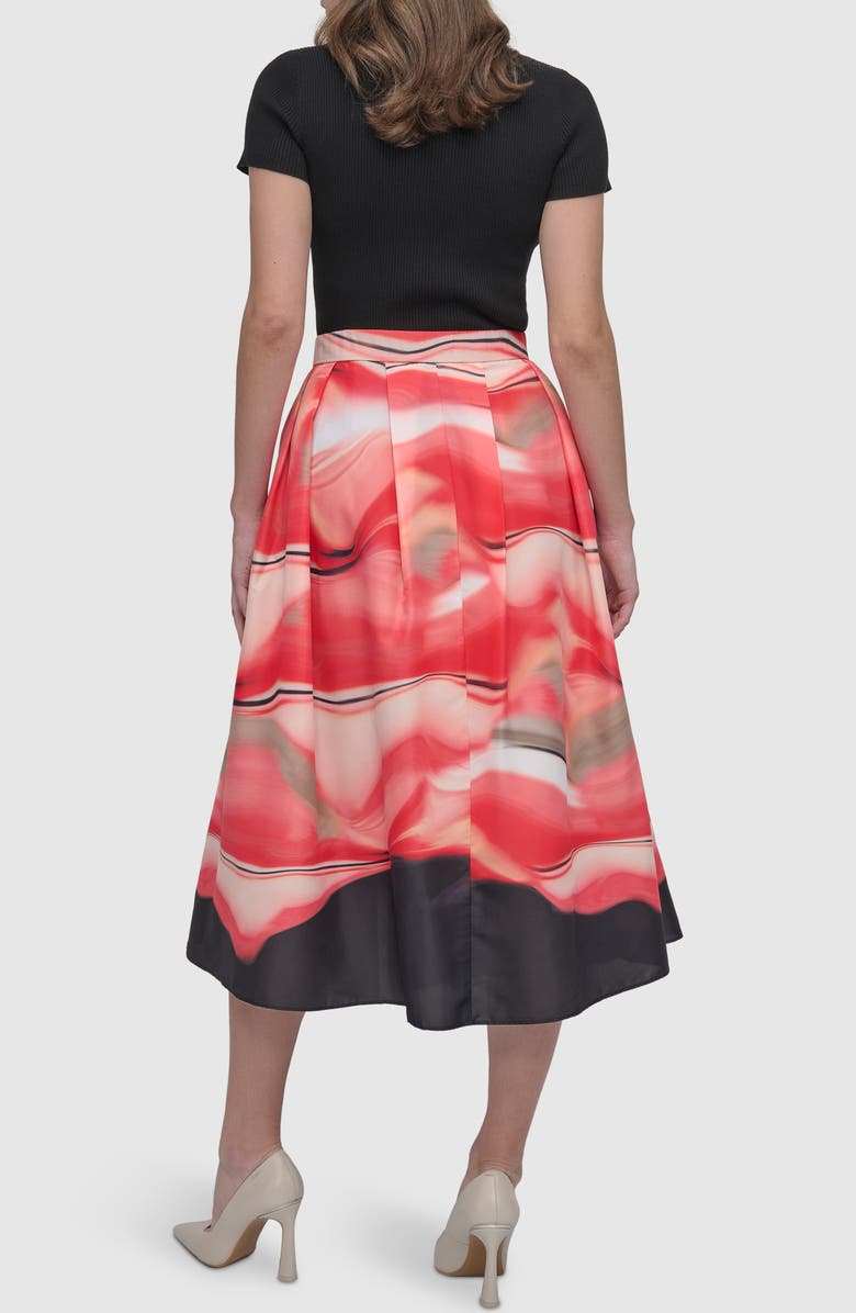 DKNY Front Zip Abstract Print Skirt, Alternate, color, 