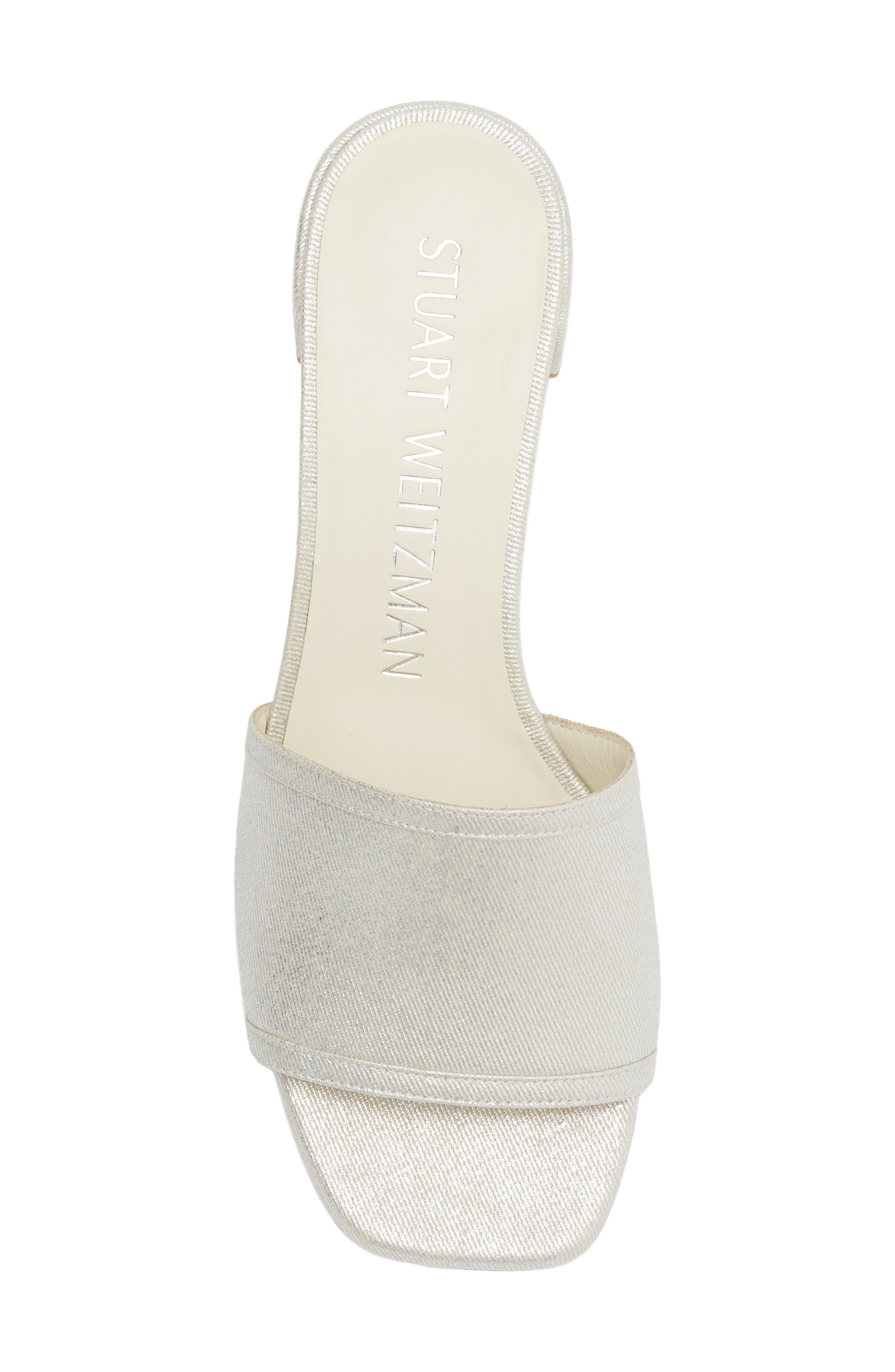 Stuart Weitzman Cayman Block Heel Sandal, Alternate, color, Silver