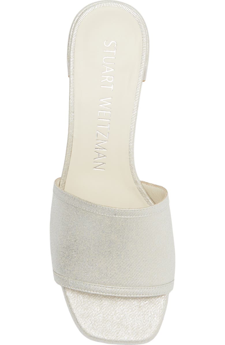 Stuart Weitzman Cayman Block Heel Sandal, Alternate, color, Silver