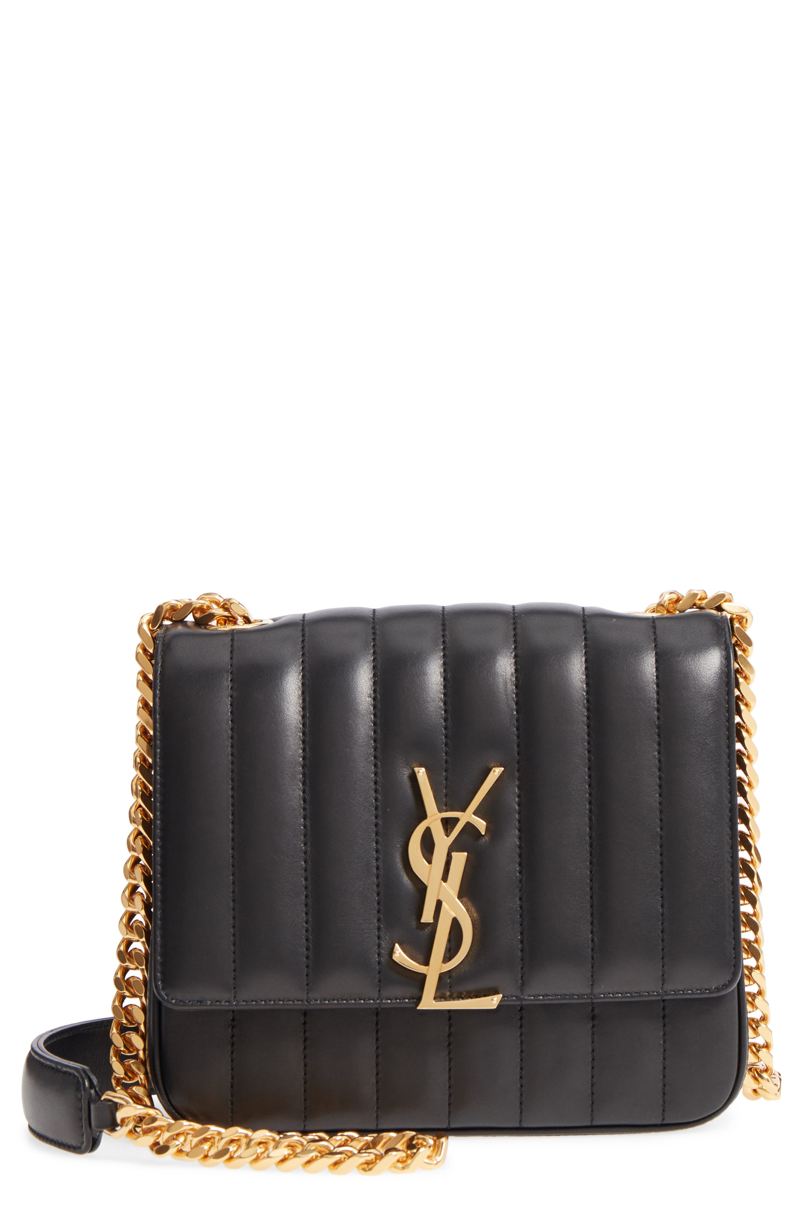 Saint Laurent Medium Vicky Leather Crossbody Bag, Main, color, 