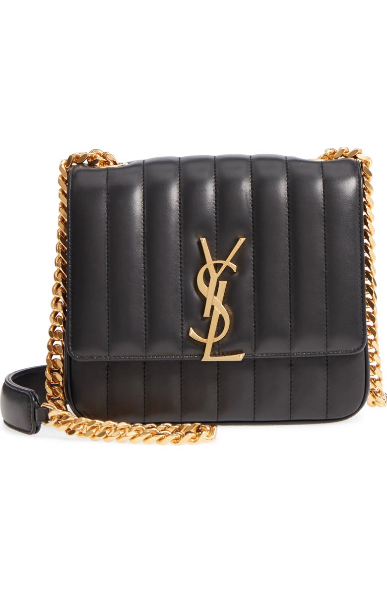 Saint Laurent Medium Vicky Leather Crossbody Bag, Main, color,