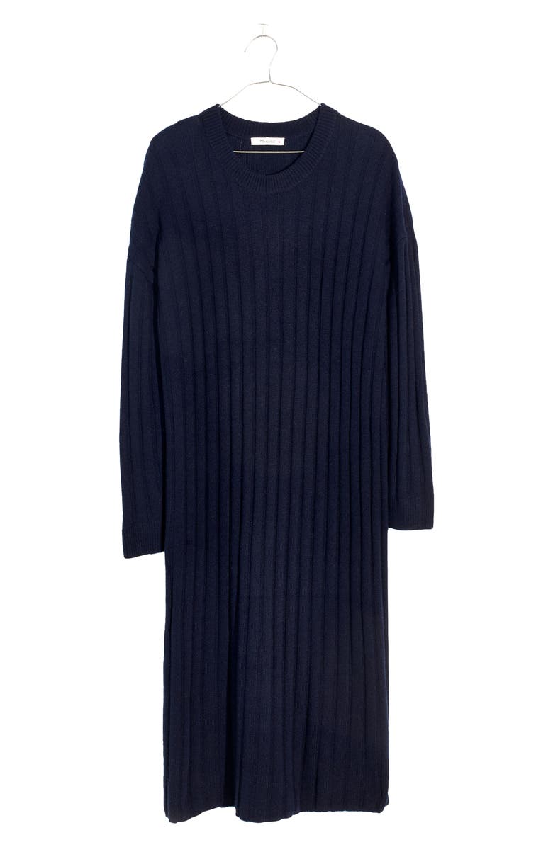 Madewell Ribbed Midi Sweater Dress, Alternate, color, 