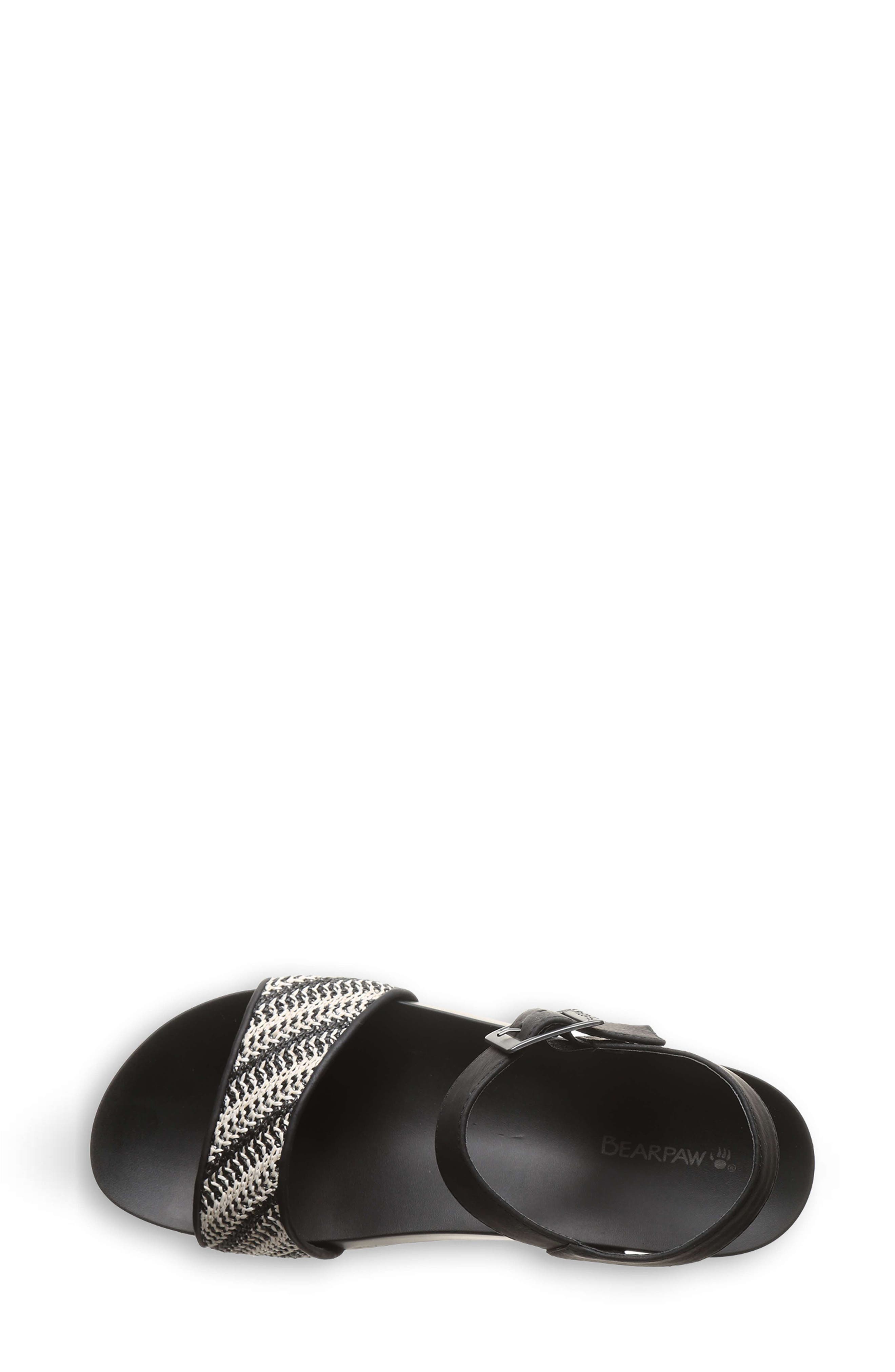 BEARPAW <p>Orion Faux Leather Platform Sandal (Women)</p>, Alternate, color, Black/ White