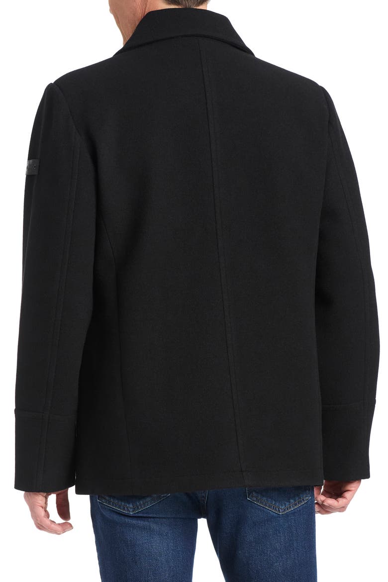 Double Breasted Water Resistant Coat, Alternate, color, BLACK