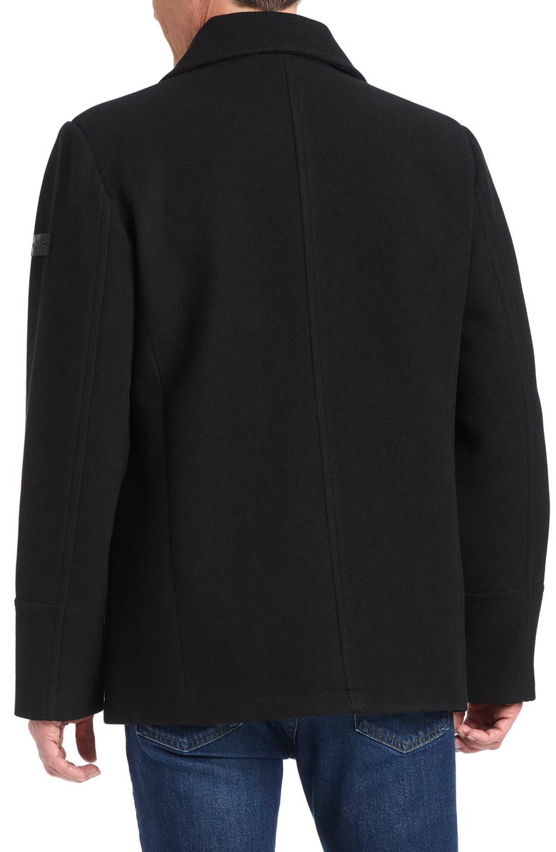 Vince Camuto Double Breasted Water Resistant Coat, Alternate, color, Black