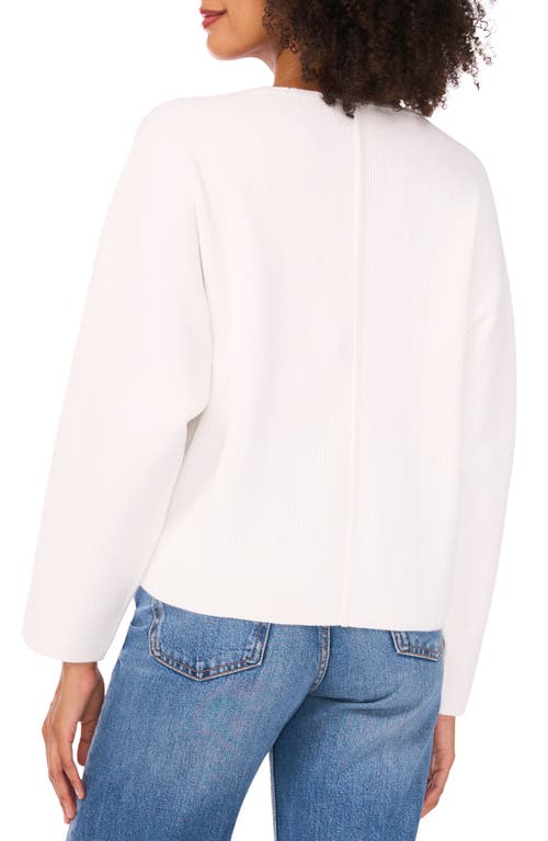 Vince Camuto Plus Womens Ribbed Trim Knit V-neck Sweater In White