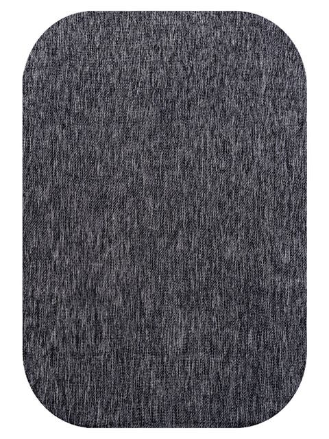 Miles Modern Minimalist Radius Corner Solid Indoor/Outdoor Shaped Area Rug