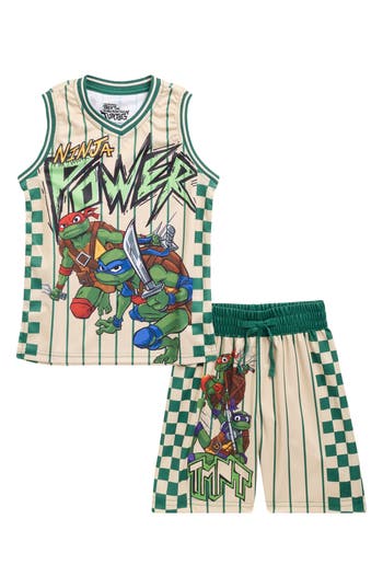 Freeze Kids' Teenage Mutant Ninja Turtles Basketball Jersey Shirt & Shorts Set In Brown