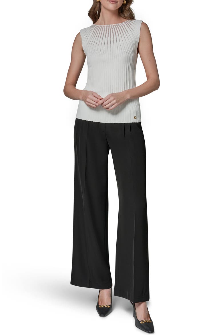 Ribbed Sleeveless Sweater, Alternate, color, CREAM