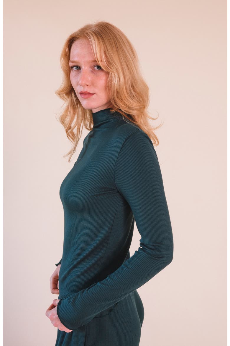 Norma Modal Ribbed Turtleneck, Alternate, color, Pine