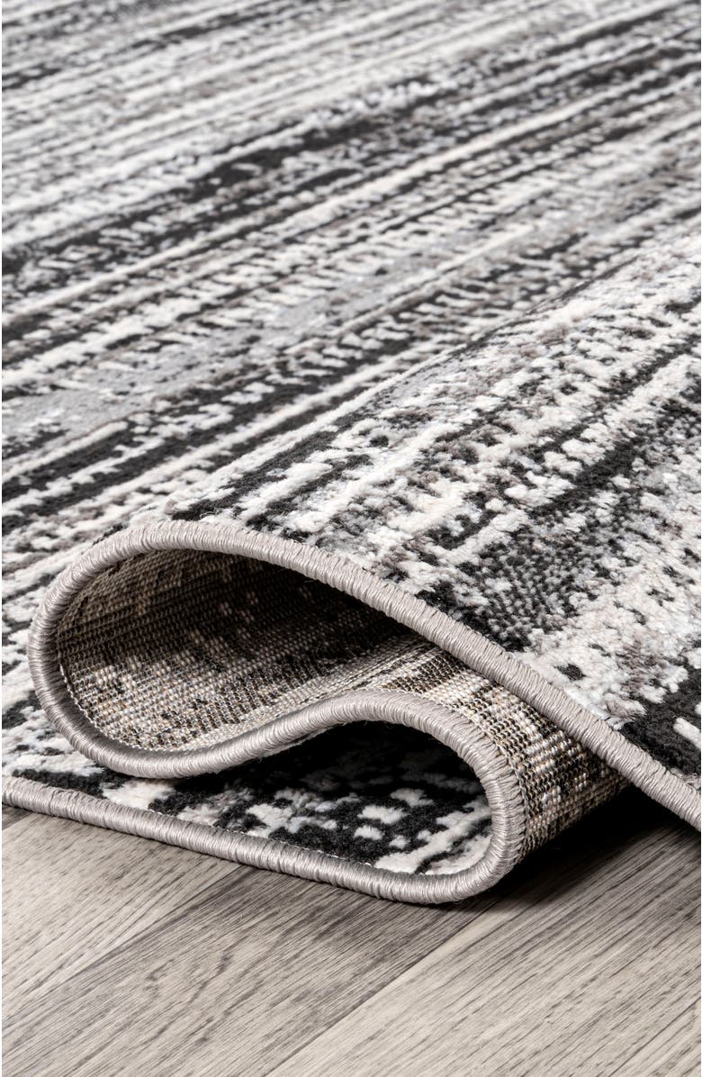 JONATHAN Y Lotus Modern Persian Floral Area Rug, Alternate, color, Black/Gray