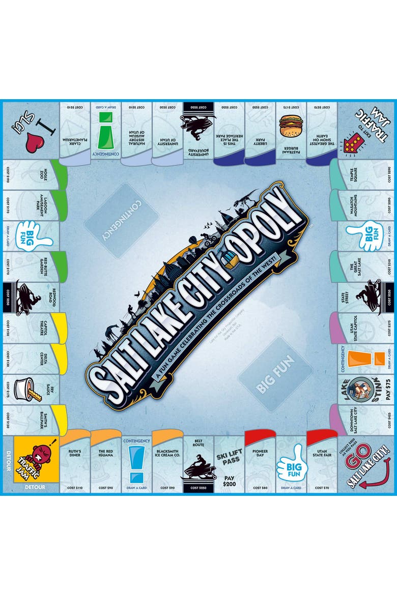 Salt Lake City Opoly Board Game, Alternate, color, Multicolored