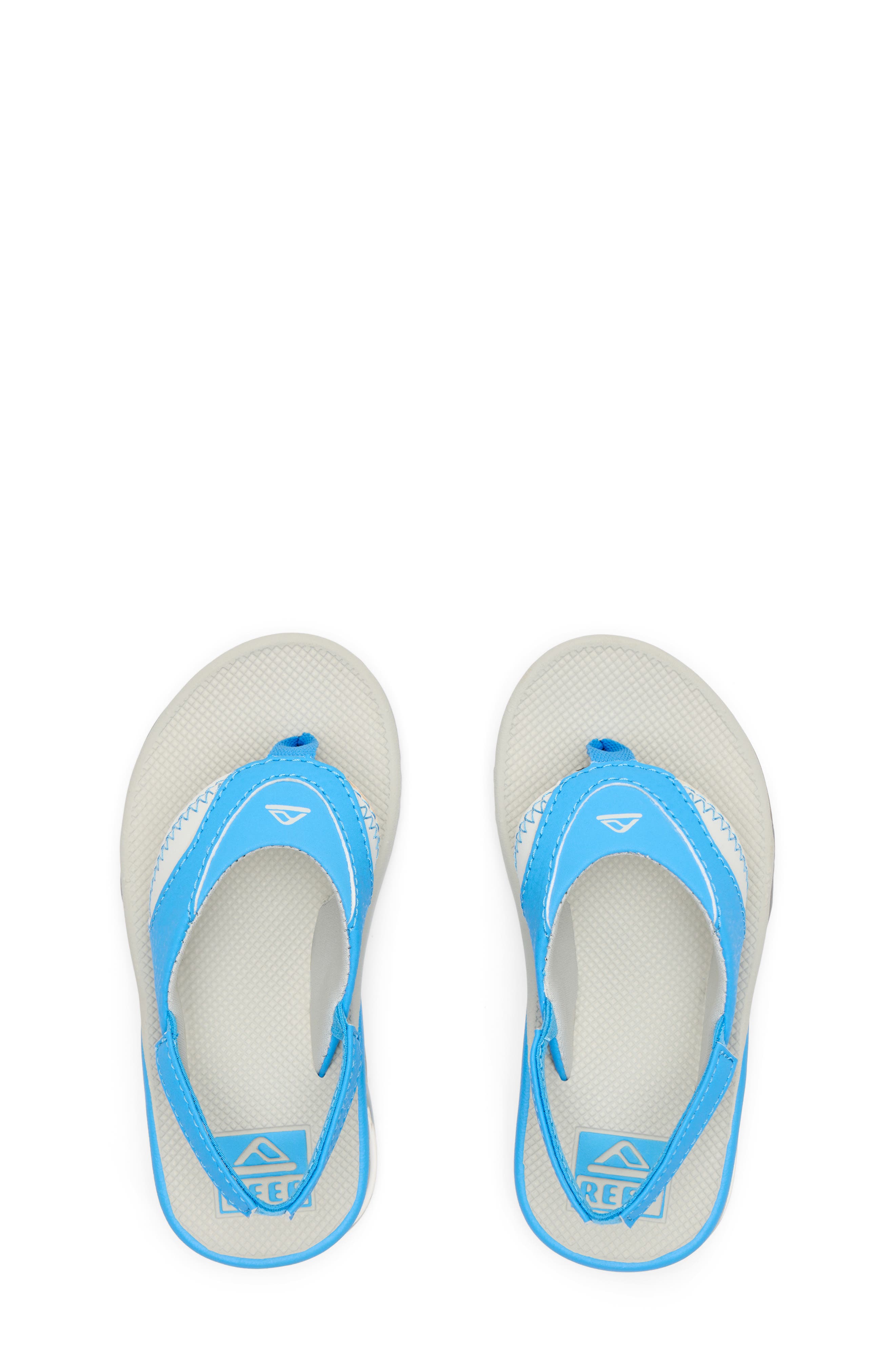 Kids' Little Fanning Flip Flop, Alternate, color, LIGHT GREY/ LIGHT BLUE