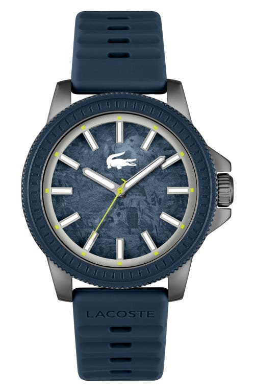 Lacoste Highkey Silicone Strap Watch, 43mm in Blue 