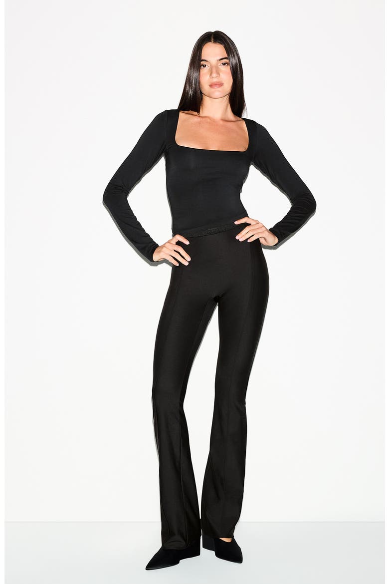 Smooth Layers Square Neck Long Sleeve Top, Alternate, color, OBSIDIAN