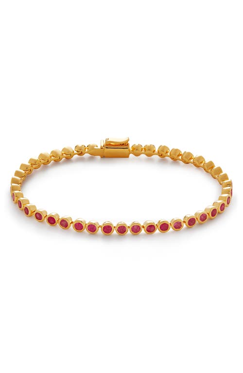 Monica Vinader Essential Stone Tennis Bracelet in 18Ct Gold Vermeil/pink Quartz at Nordstrom, Size Large