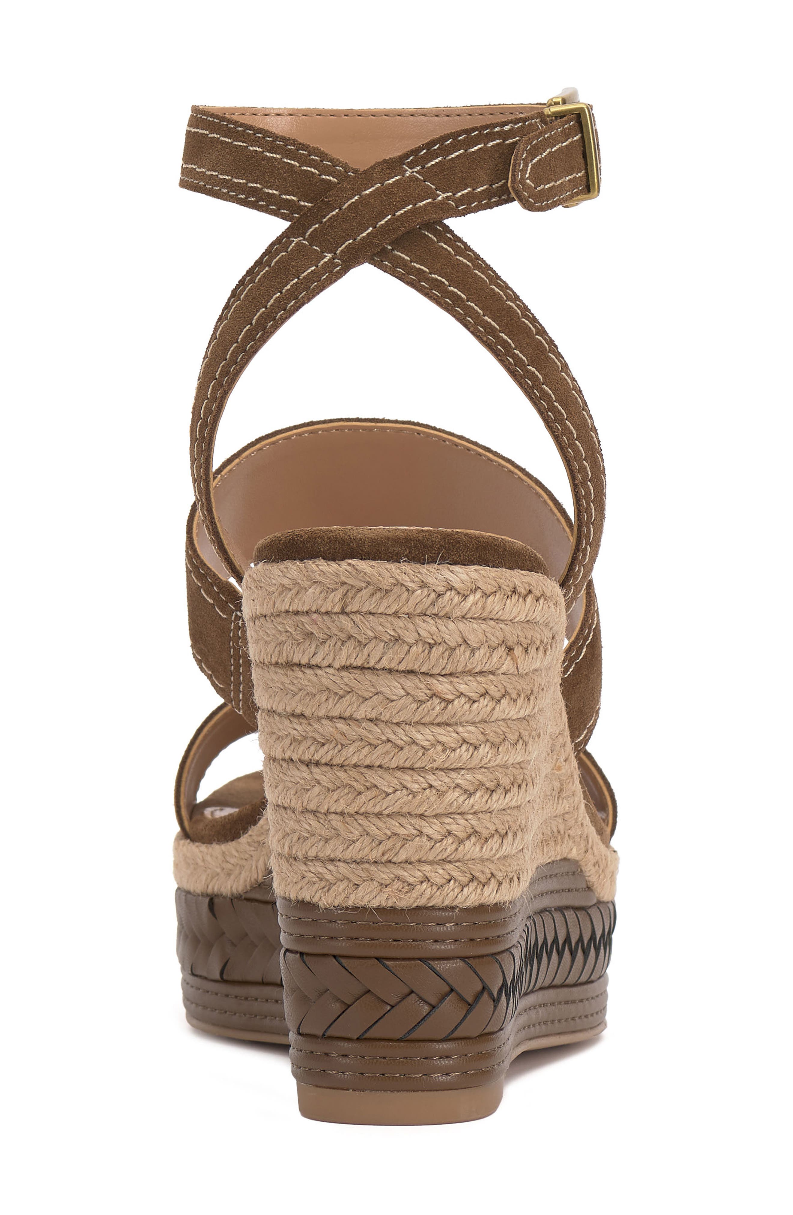Vince Camuto Esmia Ankle Strap Platform Wedge Sandal, Alternate, color, Reishi