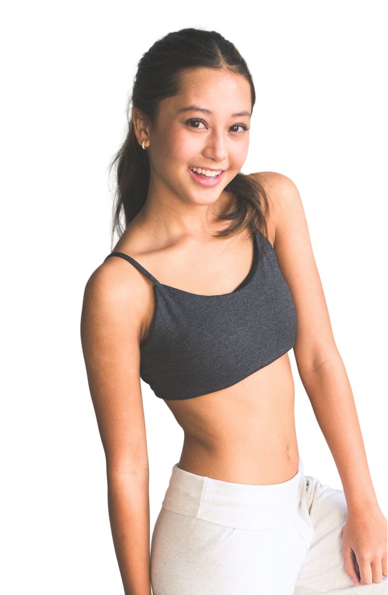 Bleuet Bleum Padded Reversible Girls Bralette, Main, color, Titanium-Black