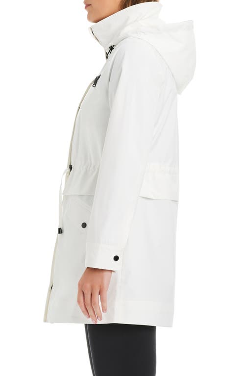 Shop Vince Camuto Water Resistant Hooded Jacket In Spring White