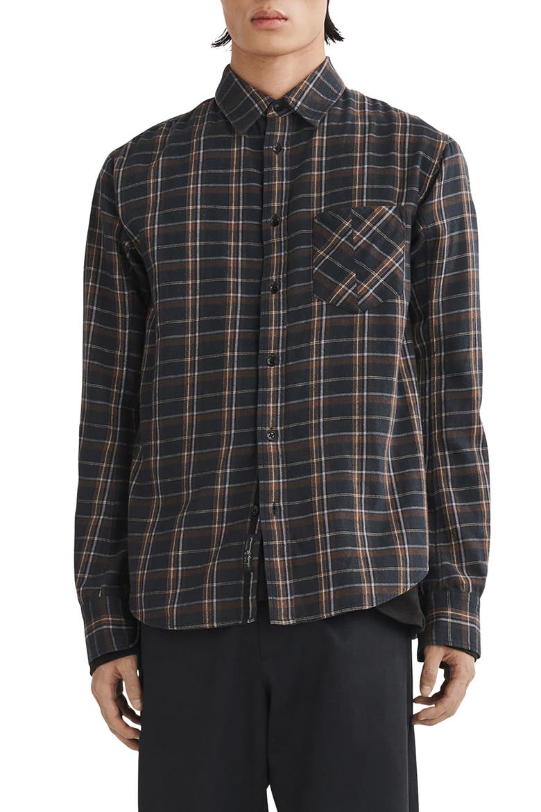 Fit 2 Plaid Cotton Button-Up Shirt, Main, color, BLACKPLD