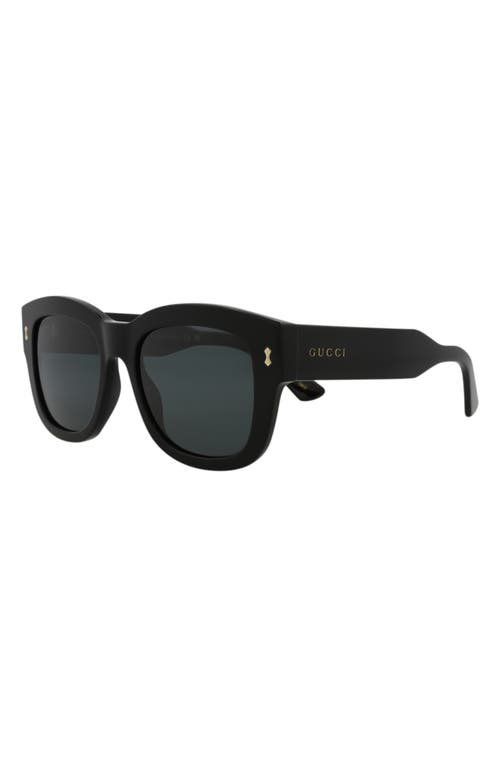 Gucci Novelty 53mm Square Sunglasses In Black Black Smoke