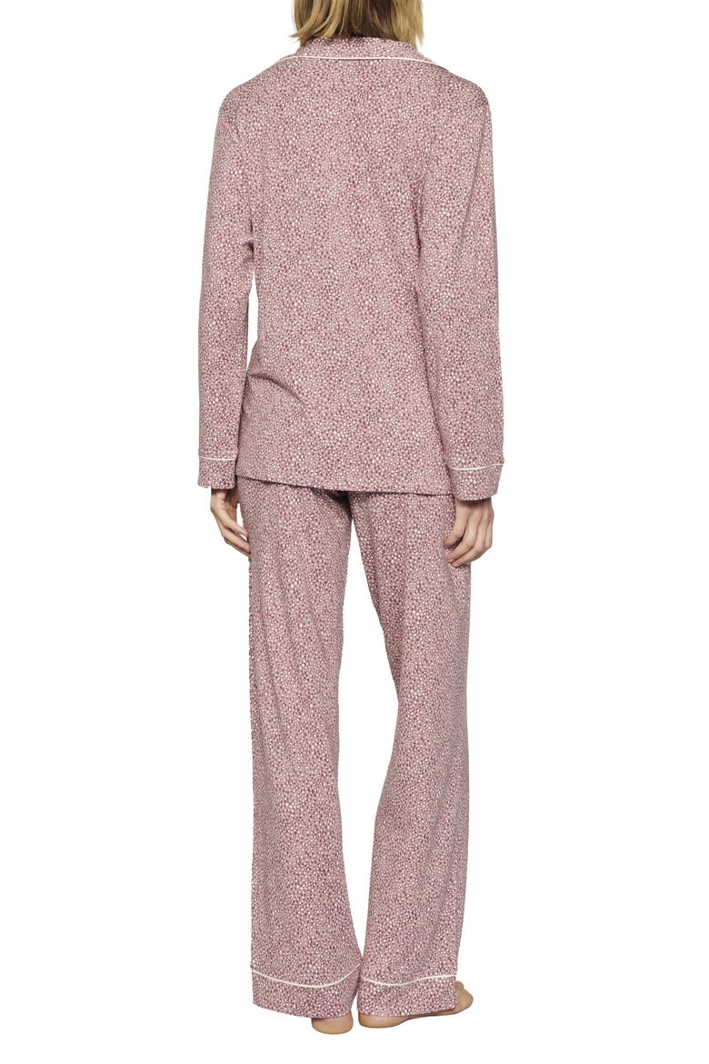 Gisele Printed Long Pajamas, Alternate, color, ANIMAL INSTINCT WOOD