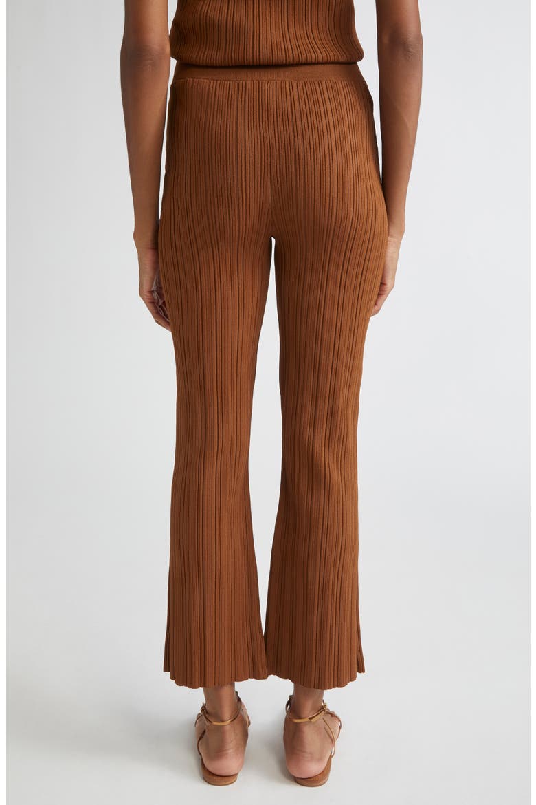 Massaro Variegated Rib Crop Pants, Alternate, color, DARK WHISKY
