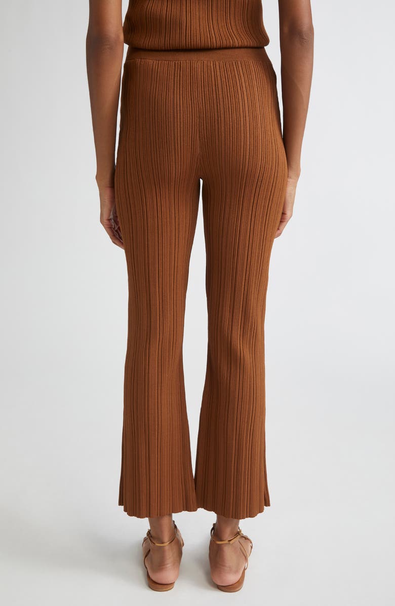 Veronica Beard Massaro Variegated Rib Crop Pants, Alternate, color, Dark Whisky