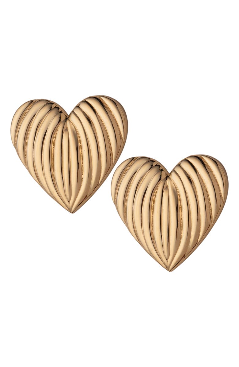 Jennifer Zeuner Luba Textured Heart Earrings, Main, color,