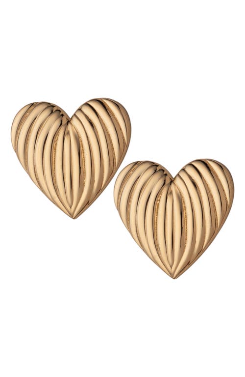 Jennifer Zeuner Luba Textured Heart Earrings In Gold