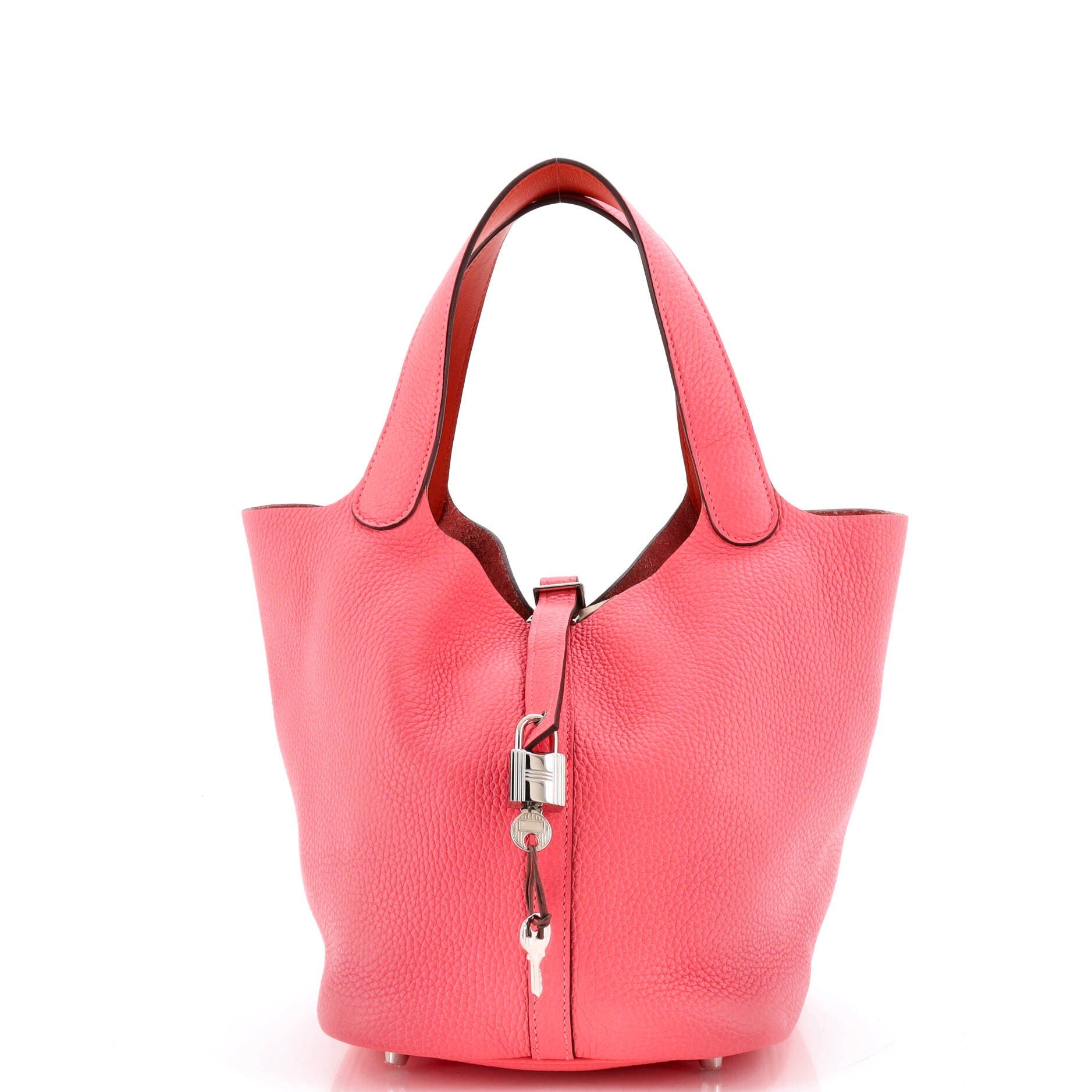 Eclat Picotin Lock Bag Clemence MM, Main, color, Rose Azalee