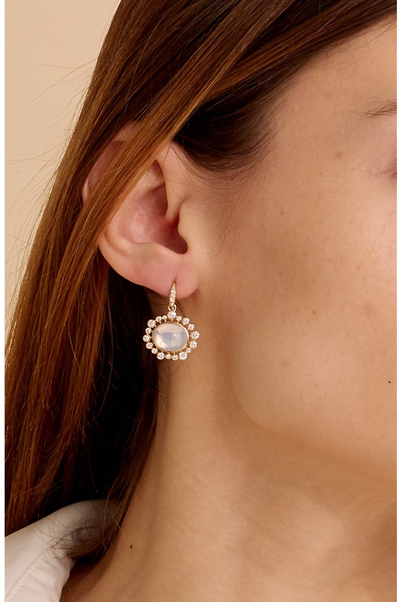 Aura Halo Earrings, Alternate, color, Moon Quartz