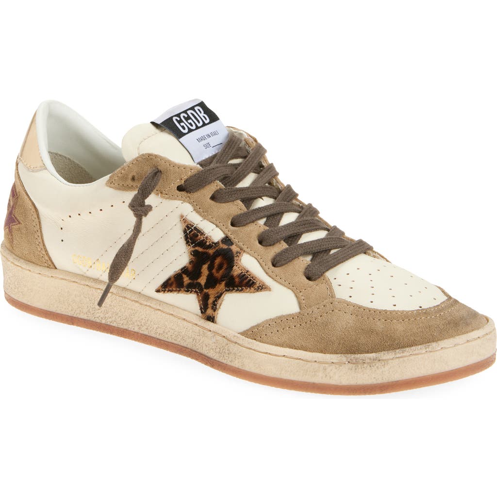 Golden Goose Ball Star Sneaker in White/brown/gold at Nordstrom, Size 40