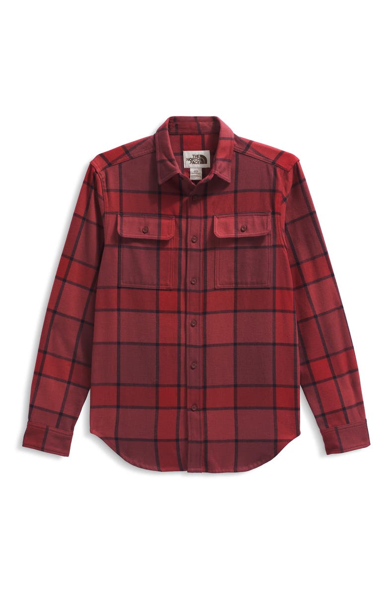 The North Face Arroyo Plaid Cotton Flannel Button-Up Shirt, Alternate, color, Sumac Macro Small Plaid