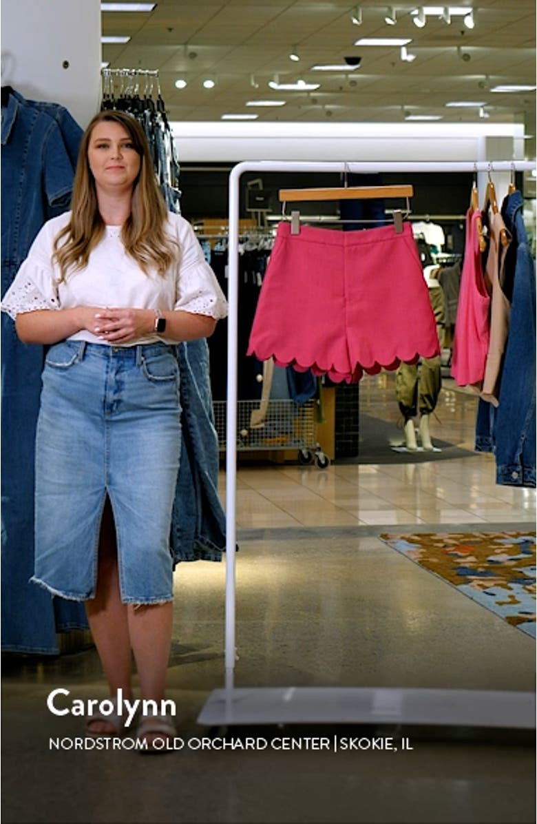 Scallop Hem High Waist Shorts, sales video thumbnail