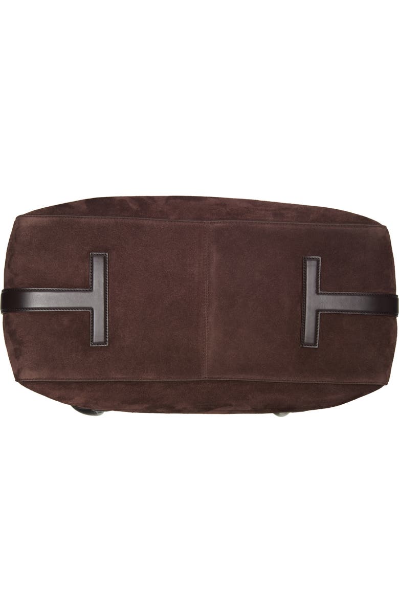 TOM FORD Large Suede Shoulder Bag, Alternate, color, Brown
