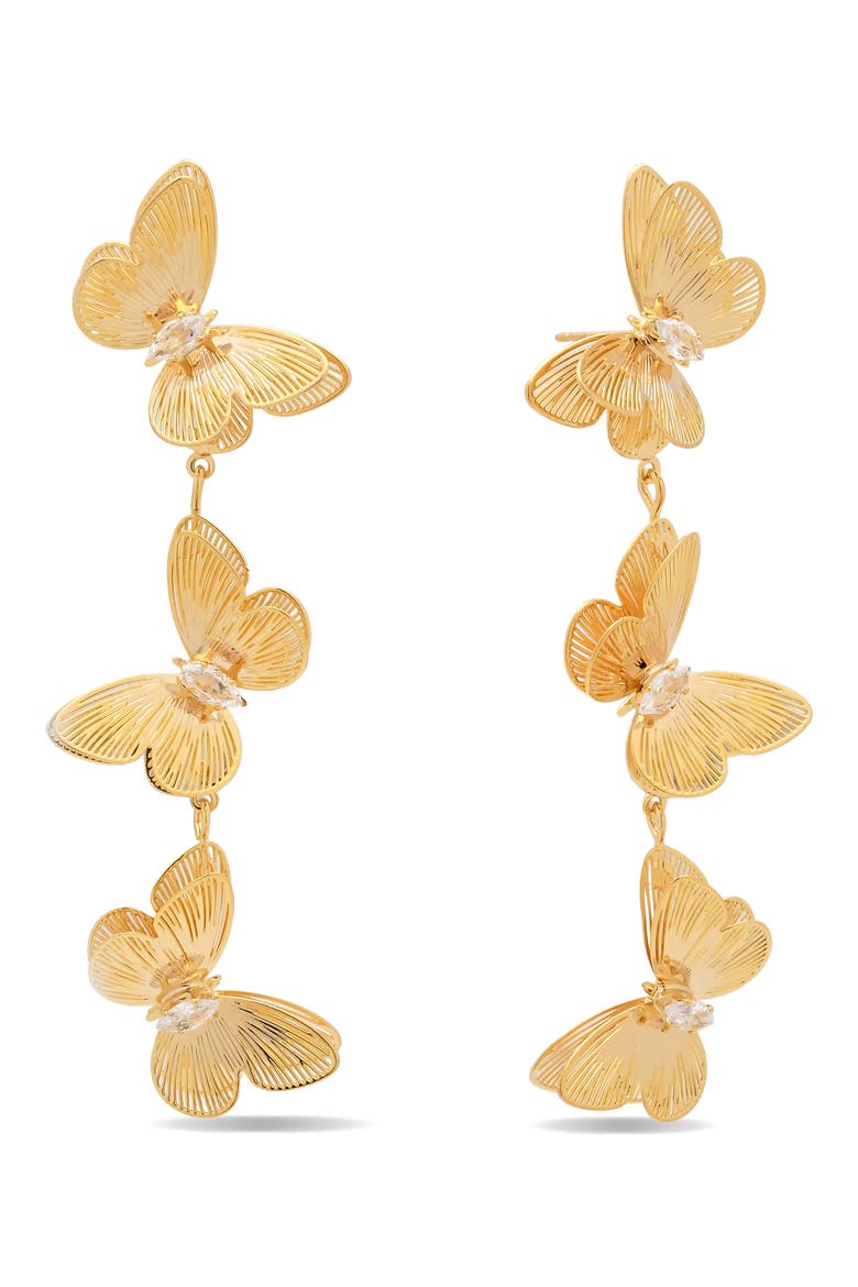 Sienna Flutter Statement Earrings, Main, color, GOLD