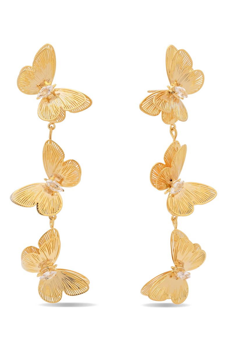 EYE CANDY LOS ANGELES Sienna Flutter Statement Earrings, Main, color, Gold
