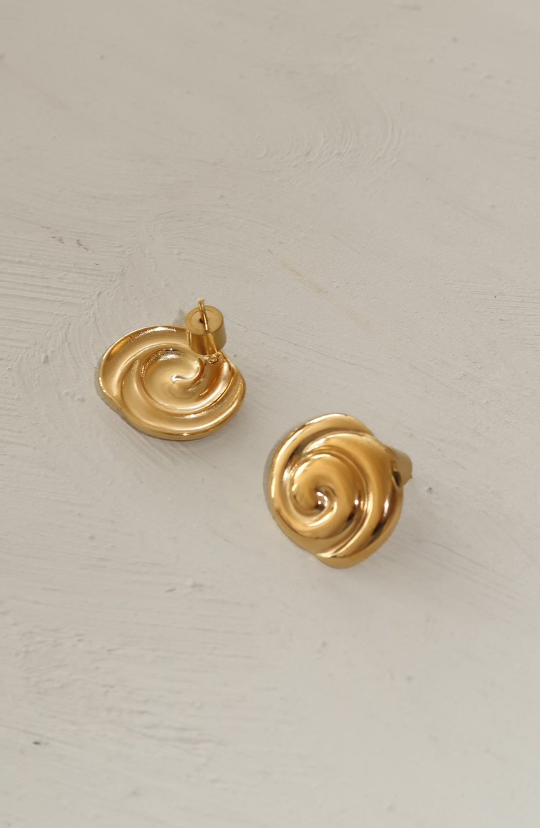 Joiana Jewelry Mini Billow Earrings, Alternate, color, Gold