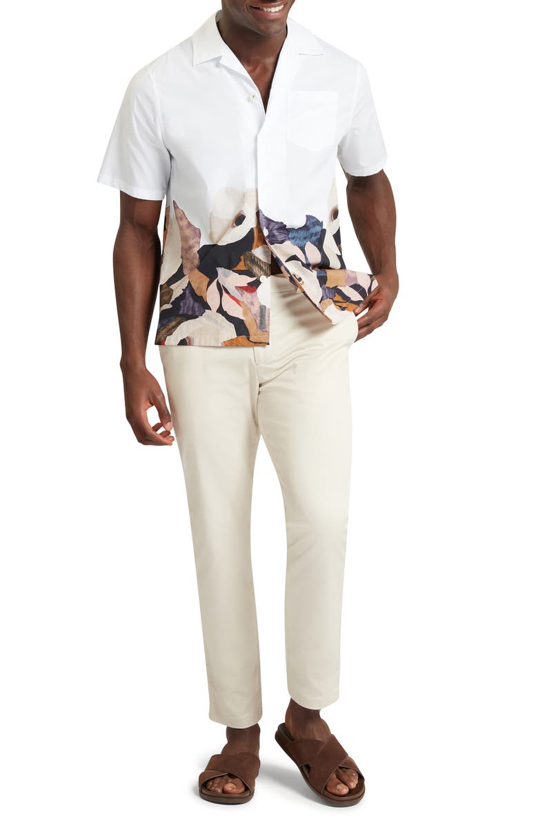 Ted Baker Moussa Floral Cotton Camp Shirt, Alternate, color, White