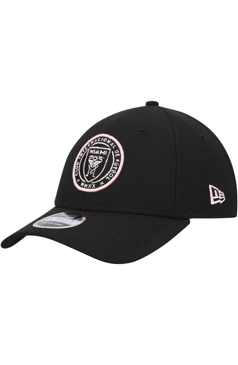 New Era Men's New Era Black Inter Miami CF Basic 9FORTY Mesh Snapback Hat, Main, color, 