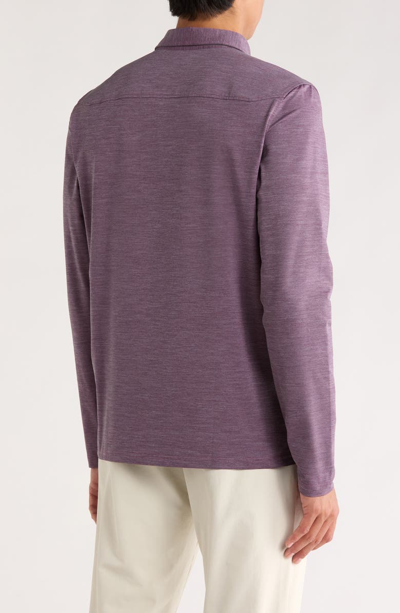 Rhone Commuter Long Sleeve Polo, Alternate, color, Maroon Oxford