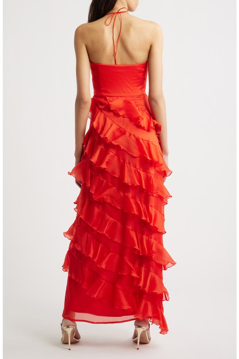 Ruffle Maxi Dress, Alternate, color, CHERRY
