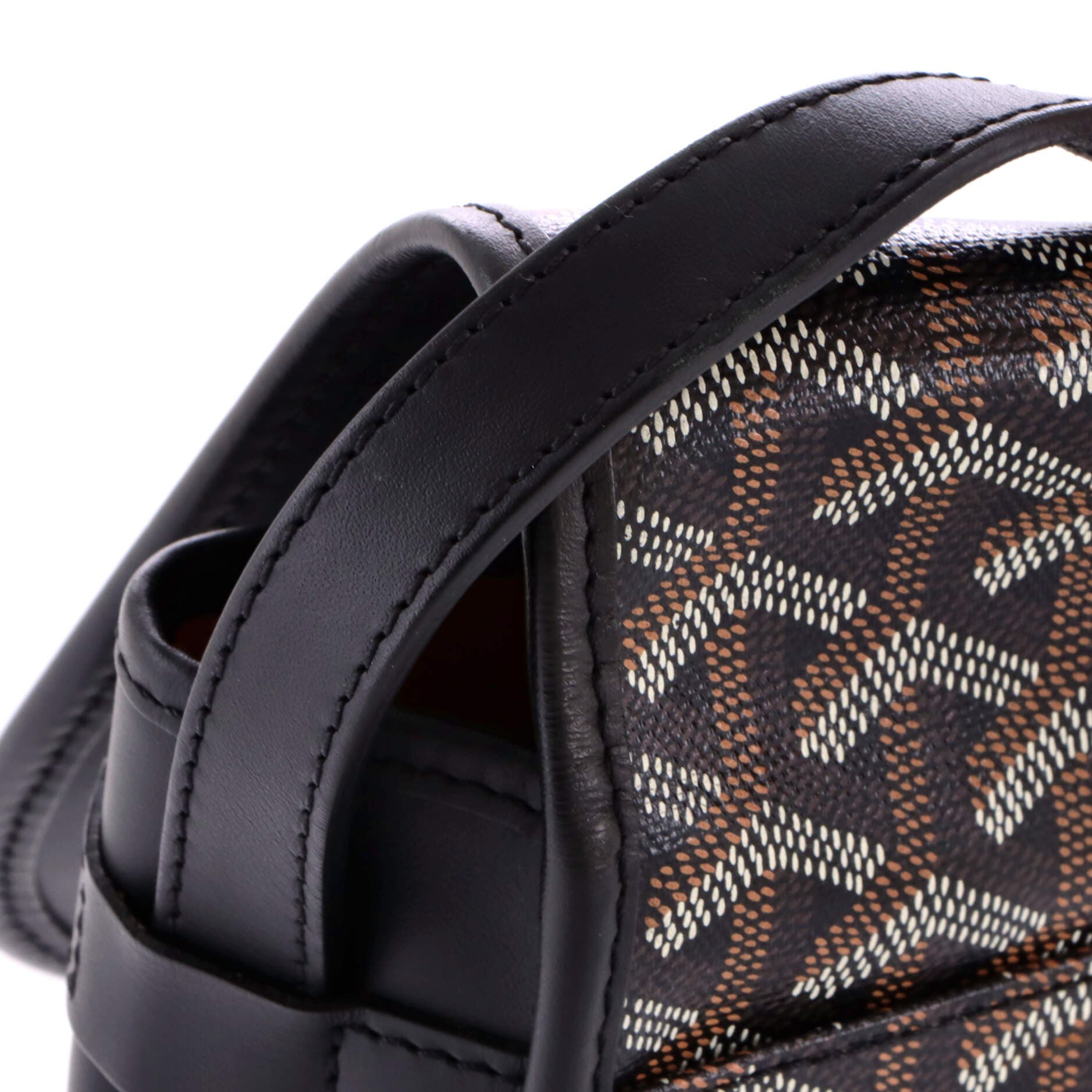 Pre-Owned Goyard Belvedere II Messenger Bag Coated Canvas MM, Alternate, color, Black