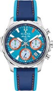 BULOVA Team Miami E1 Racing Marine Star Rubber Strap Watch, 43mm