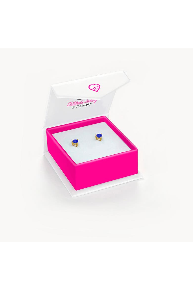 Cubic Zirconia Birthstone Plated Solitaire Earrings, Alternate, color, September