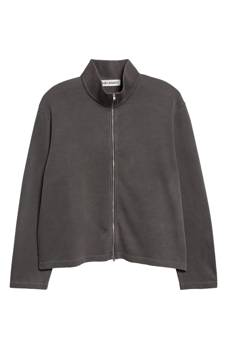 OUR LEGACY Shrunken Rib Full Zip Sweatshirt, Alternate, color, Worn Graphite Athletic Rib