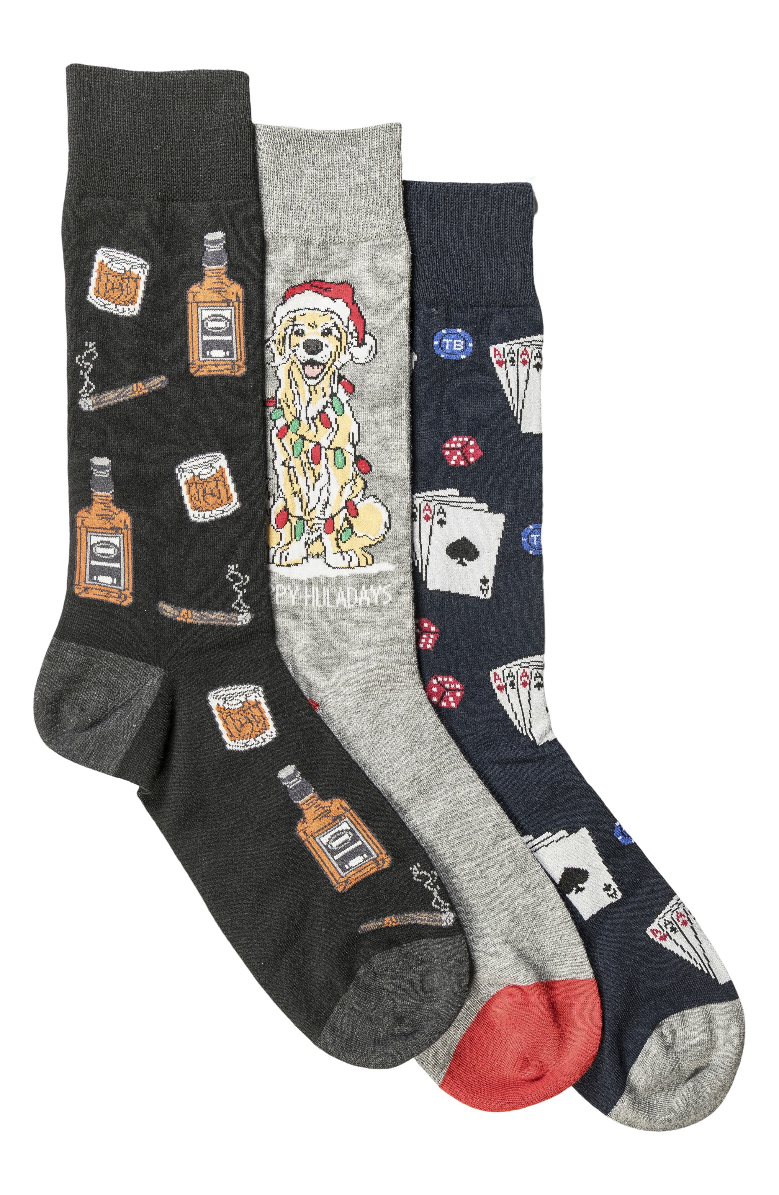 Tommy Bahama 3-Pack Assorted Crew Socks Gift Box