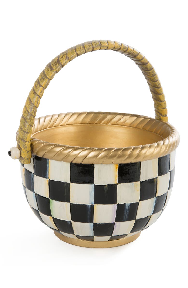 MACKENZIE CHILDS Courtly Check Large Basket, Main, color, Black