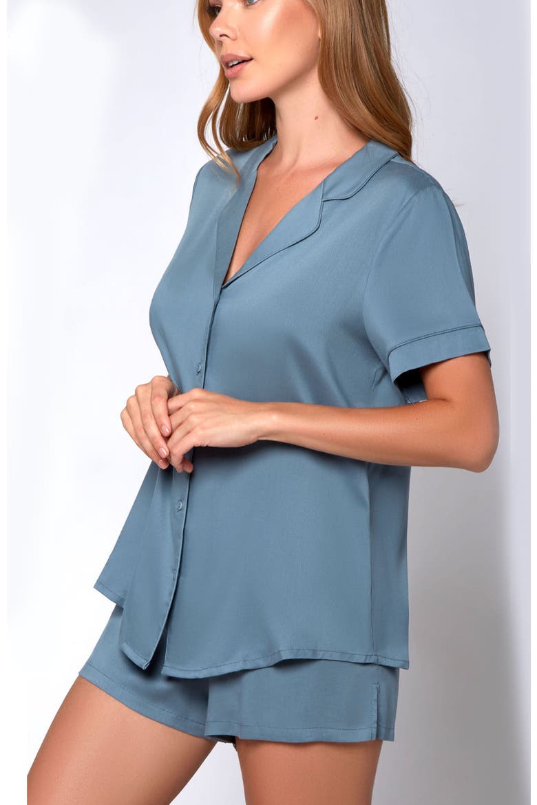 Organic Cotton and Tencel Notched Collar Pajama Set, Alternate, color, Blue